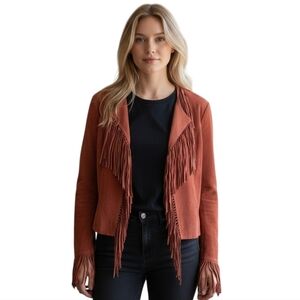 Vintage Women's Fringe Suede Leather Jacket